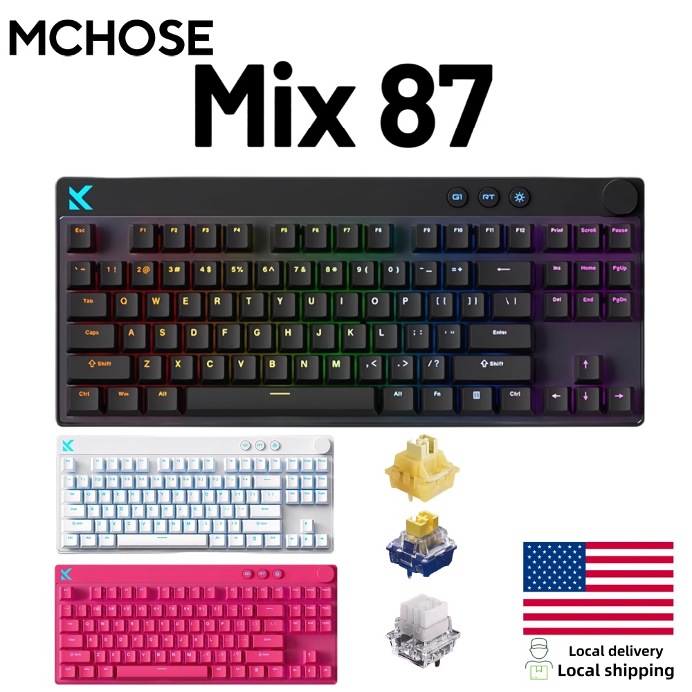 Gaming Keyboard Hot Swappable - Mchose Mix87 Magnetic Swtich Keyboard Wired