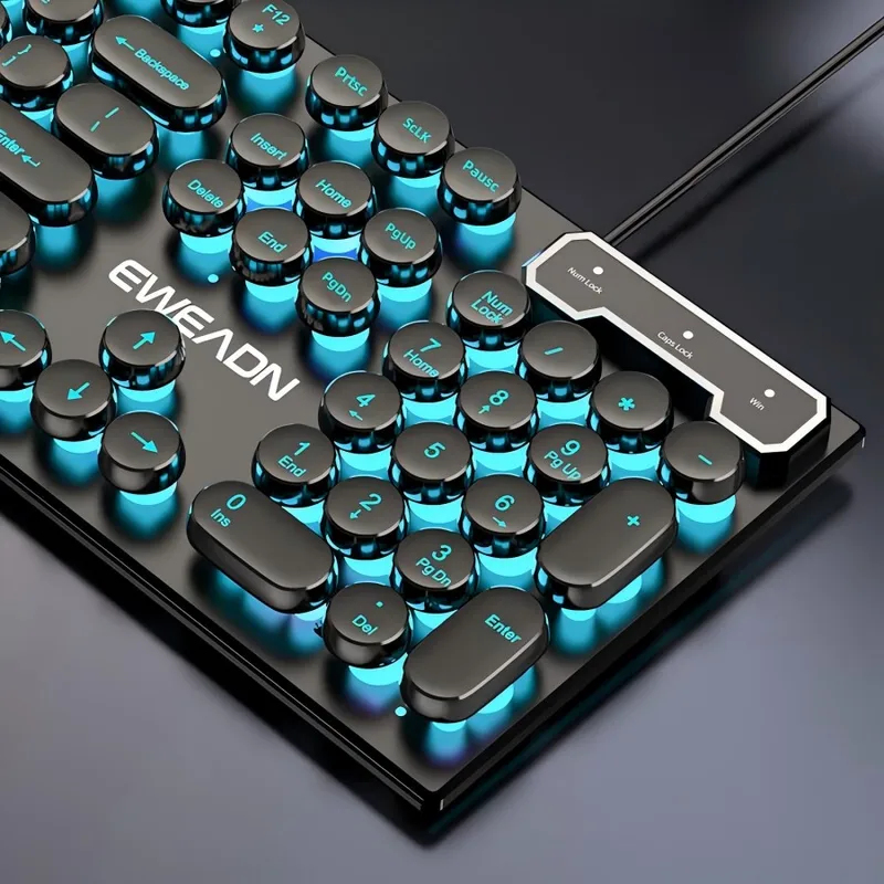 Gaming Keyboard Nearby - Retro Punk Mechanical Feel Keyboard Mouse