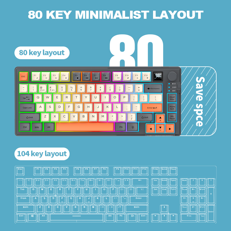 2.4G Dual-Mode Bluetooth Wirel - Gaming Keyboard No Rgb review and price