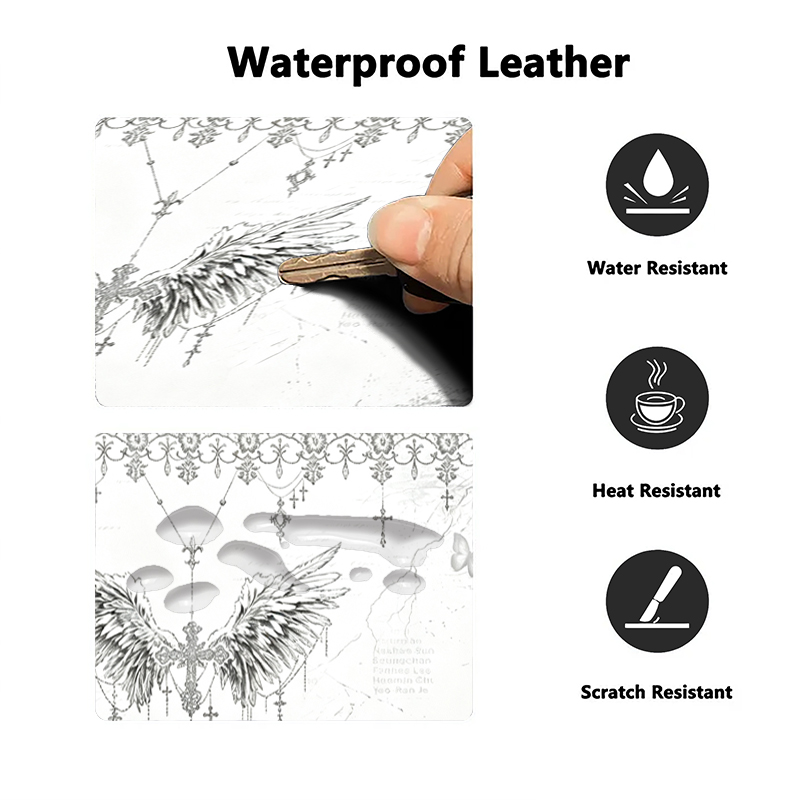 Leather Mousepad Black White A - Gaming Keyboard Nearby review and price